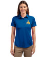 Seattle Mariners Cooperstown Cutter & Buck Prospect Eco Textured Stretch Recycled Womens Short Sleeve Polo Tour Blue Front