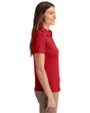 Boston Red Sox Cooperstown Cutter & Buck Prospect Eco Textured Stretch Recycled Womens Short Sleeve Polo Cardinal Red Side