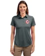 New York Yankees Cooperstown Cutter & Buck Prospect Eco Textured Stretch Recycled Womens Short Sleeve Polo Elemental Grey Front