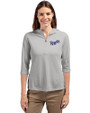 Kansas City Royals Cooperstown Cutter & Buck Virtue Eco Pique Recycled Half Zip Pullover Womens Hoodie Polished Medium Gray Front