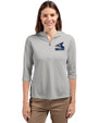 Chicago White Sox Cooperstown Cutter & Buck Virtue Eco Pique Recycled Half Zip Pullover Womens Hoodie Polished Medium Gray Front