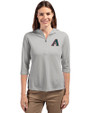 Arizona Diamondbacks Cooperstown Cutter & Buck Virtue Eco Pique Recycled Half Zip Pullover Womens Hoodie Polished Medium Gray Front