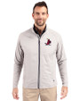 St. Louis Cardinals Cooperstown Cutter & Buck Adapt Eco Knit Hybrid Recycled Mens Full Zip Jacket Polished Medium Gray Front