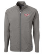 Minnesota Twins Cooperstown Cutter & Buck Adapt Eco Knit Hybrid Recycled Mens Full Zip Jacket Elemental Grey Mannequin