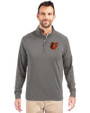 Baltimore Orioles Cooperstown Cutter & Buck Adapt Eco Knit Stretch Recycled Mens Quarter Zip Pullover Elemental Grey Front