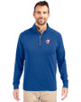 Texas Rangers Cooperstown Cutter & Buck Adapt Eco Knit Stretch Recycled Mens Quarter Zip Pullover Tour Blue Front