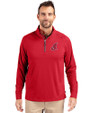 Cleveland Indians Cooperstown Cutter & Buck Adapt Eco Knit Stretch Recycled Mens Quarter Zip Pullover Red Front