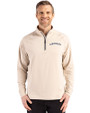 Colorado Rockies Cooperstown Cutter & Buck Adapt Eco Knit Stretch Recycled Mens Quarter Zip Pullover Wheat Front