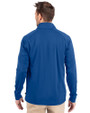 Montreal Expos Cooperstown Cutter & Buck Adapt Eco Knit Stretch Recycled Mens Quarter Zip Pullover Tour Blue Back