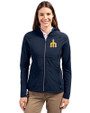 Seattle Mariners Cooperstown Cutter & Buck Adapt Eco Knit Hybrid Recycled Womens Full Zip Jacket Navy Blue Front