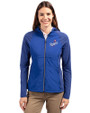 Los Angeles Dodgers Cooperstown Cutter & Buck Adapt Eco Knit Hybrid Recycled Womens Full Zip Jacket Tour Blue Front