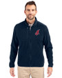 Cleveland Indians Cooperstown Cutter & Buck Cascade Eco Sherpa Mens Big & Tall Fleece Jacket Navy Blue Front