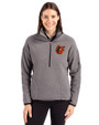 Baltimore Orioles Cooperstown Cutter & Buck Cascade Eco Fleece Womens Pullover Jacket Elemental Grey/Black Front