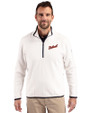 Detroit Tigers Cooperstown Cutter & Buck Cascade Eco Fleece Mens Quarter Zip Jacket Shell/Navy Blue Front