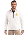 Seattle Mariners Cooperstown Cutter & Buck Cascade Eco Fleece Mens Quarter Zip Jacket Shell/Navy Blue Front