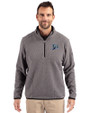 Tampa Bay Rays Cooperstown Cutter & Buck Cascade Eco Fleece Mens Quarter Zip Jacket Elemental Grey/Black Front