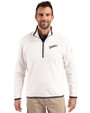 San Diego Padres Cooperstown Cutter & Buck Cascade Eco Fleece Mens Quarter Zip Jacket Shell/Navy Blue Front