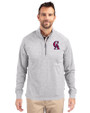 Los Angeles Angels Cooperstown Cutter & Buck Adapt Eco Knit Heather Mens Quarter Zip Pullover Polished Heather Front