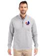 Montreal Expos Cooperstown Cutter & Buck Adapt Eco Knit Heather Mens Quarter Zip Pullover Polished Heather Front