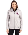 Los Angeles Angels Cooperstown Cutter & Buck Evoke Softshell Recycled Full Zip Womens Jacket CONCRETE Front