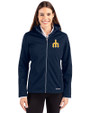 Seattle Mariners Cooperstown Cutter & Buck Evoke Softshell Recycled Full Zip Womens Jacket Navy Blue Front