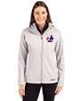 Montreal Expos Cooperstown Cutter & Buck Evoke Softshell Recycled Full Zip Womens Jacket CONCRETE Front