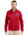 Atlanta Braves Cooperstown Cutter & Buck Evoke Softshell Recycled Full Zip Mens Jacket Cardinal Red Front