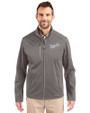 Kansas City Royals Cooperstown Cutter & Buck Evoke Softshell Recycled Full Zip Mens Jacket Elemental Grey Front