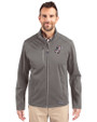 Cincinnati Reds Cooperstown Cutter & Buck Evoke Softshell Recycled Full Zip Mens Jacket Elemental Grey Front