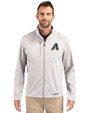 Arizona Diamondbacks Cooperstown Cutter & Buck Evoke Softshell Recycled Full Zip Mens Jacket CONCRETE Front