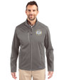 Milwaukee Brewers Cooperstown Cutter & Buck Evoke Softshell Recycled Full Zip Mens Jacket Elemental Grey Front
