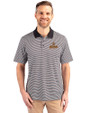 Houston Astros Cooperstown Cutter & Buck Forge Tonal Stripe Stretch Mens Big and Tall Polo Black Front