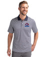 Toronto Blue Jays Cooperstown Cutter & Buck Forge Tonal Stripe Stretch Mens Big and Tall Polo Liberty Navy Front