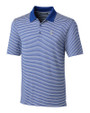 Chicago Cubs Cooperstown Cutter & Buck Forge Tonal Stripe Stretch Mens Big and Tall Polo Tour Blue Mannequin