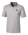 Washington Nationals Cooperstown Cutter & Buck Forge Tonal Stripe Stretch Mens Big and Tall Polo Polished Medium Gray Mannequin