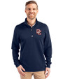 Washington Nationals Cooperstown Cutter & Buck Traverse Stretch Quarter Zip Mens Big and Tall Pullover Liberty Navy Front