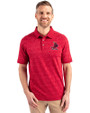 St. Louis Cardinals Cooperstown Cutter & Buck Advantage Tri-Blend Space Dye Mens Big and Tall Polo Dark Cardinal Red Front