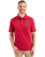 Los Angeles Angels Cooperstown Cutter & Buck Advantage Tri-Blend Space Dye Mens Big and Tall Polo Dark Cardinal Red Front
