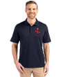 Boston Red Sox Cooperstown Cutter & Buck Forge Stretch Mens Big and Tall Polo Liberty Navy Front