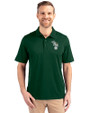 Oakland Athletics Cooperstown Cutter & Buck Forge Stretch Mens Big & Tall Polo Hunter Green Front