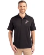 Cincinnati Reds Cooperstown Cutter & Buck Forge Stretch Mens Big and Tall Polo Black Front