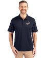 Los Angeles Dodgers Cooperstown Cutter & Buck Forge Stretch Mens Big & Tall Polo Liberty Navy Front