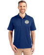 Milwaukee Brewers Cooperstown Cutter & Buck Forge Stretch Mens Big and Tall Polo Tour Blue Front