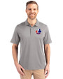 Montreal Expos Cooperstown Cutter & Buck Forge Stretch Mens Big & Tall Polo Polished Medium Gray Front