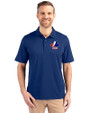 Montreal Expos Cooperstown Cutter & Buck Forge Stretch Mens Big & Tall Polo Tour Blue Front