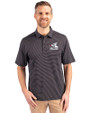 Chicago White Sox Cooperstown Cutter & Buck Forge Pencil Stripe Stretch Mens Big and Tall Polo Black Front