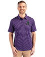 Arizona Diamondbacks Cooperstown Cutter & Buck Forge Pencil Stripe Stretch Mens Big and Tall Polo College Purple Front