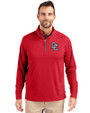 Washington Nationals Cooperstown Cutter & Buck Adapt Eco Knit Stretch Recycled Mens Big and Tall Quarter Zip Pullover Red Front