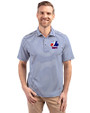 Montreal Expos Cooperstown Cutter & Buck Virtue Eco Pique Stripe Recycled Mens Big and Tall Polo Tour Blue Front