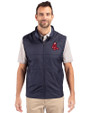 Boston Red Sox Cooperstown Cutter & Buck Stealth Hybrid Quilted Mens Big and Tall Windbreaker Vest Liberty Navy Front